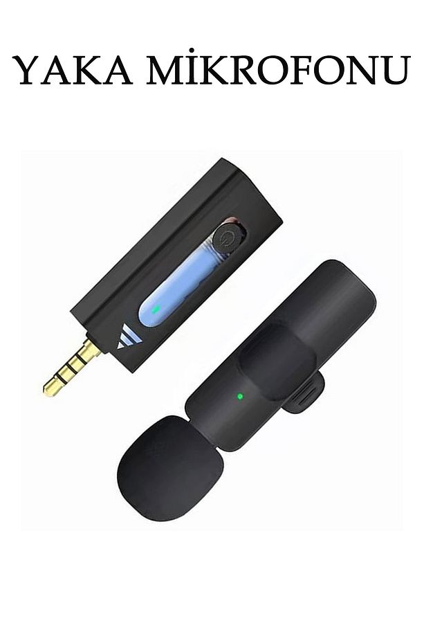 Yaka Mikrofonu Jack Girişli Kablosuz Bluetooth K35 3.5mm Youtube/Tiktok Canlı yayın mikrofonu - 3