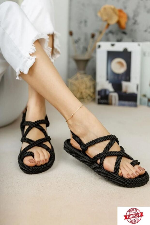 Sandale Rope Negre - 4