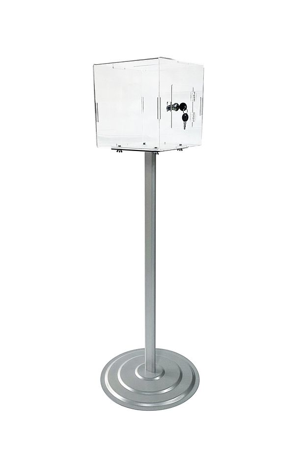 Ayaklı Sadaka Bağış Öneri Istek Şikayet Kutusu Tipbox 20x20x20 Şeffaf - 1