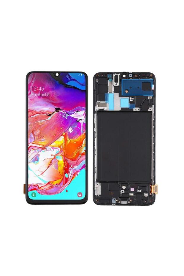 Samsung Galaxy A70 A705F ile Uyumlu Oled Ekran Dokunmatik Çıtalı Tam Ekran - 1