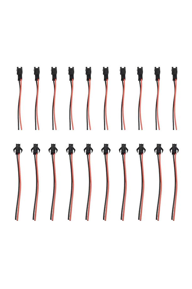 10 ADET 2 PİN SM JST 2P KABLOLU KONNEKTOR DİŞİ ERKEK TAKIM 20cm - 1