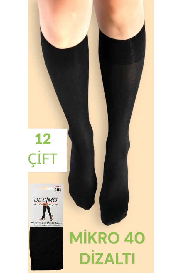 12-Piece Micro 40 Knee-High Women's Socks