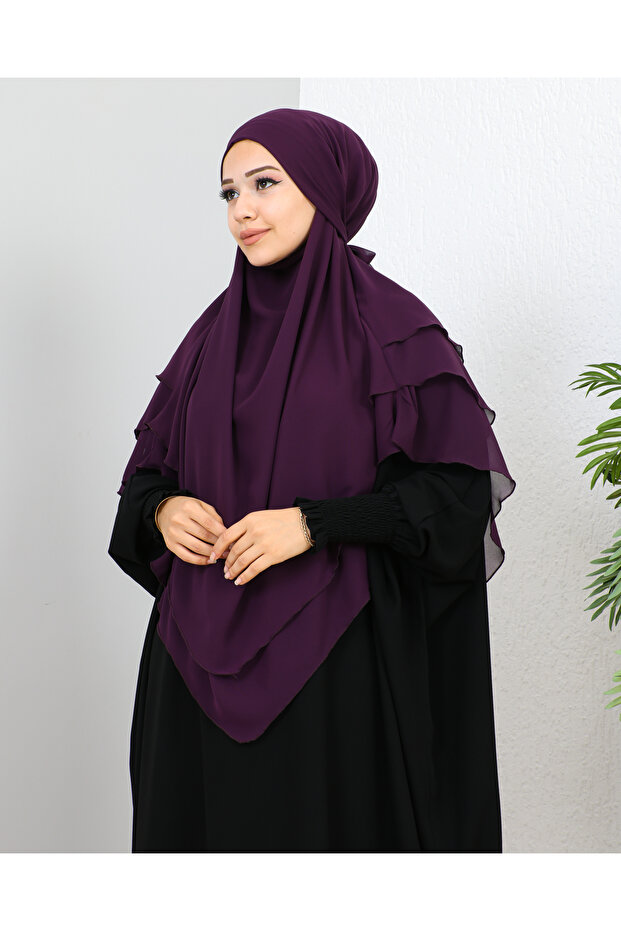 وشاح جاهز بطبقات من الشيفون