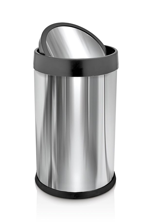 Krom Pratik Kapaklı Çöp Kovası 5 Lt - 1