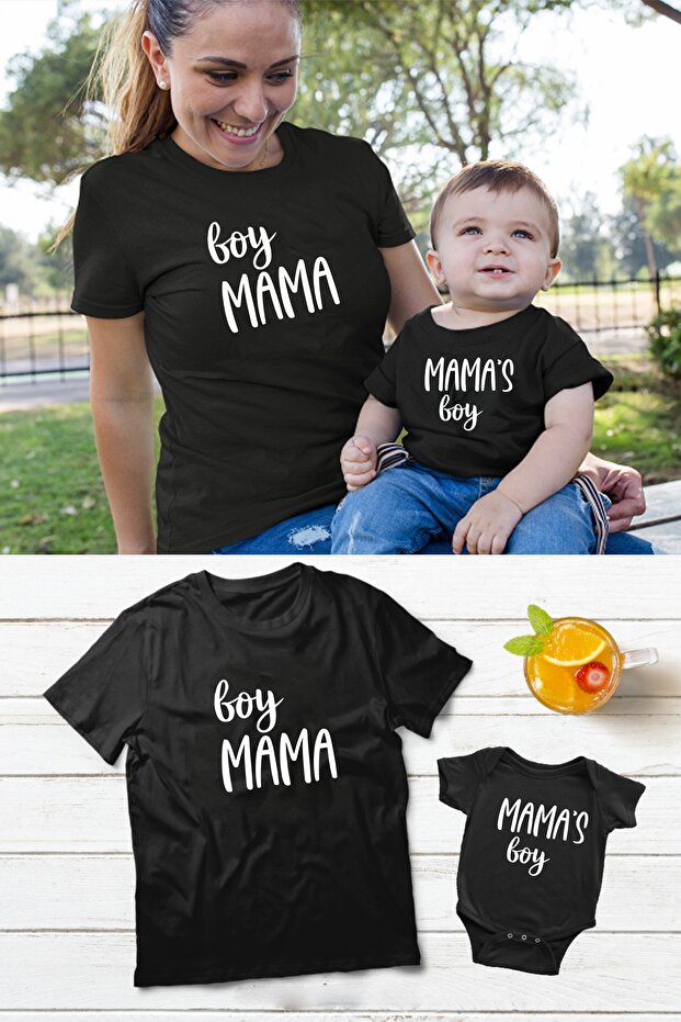 Boy Mama Mother Son Combination T-Shirt Bodysuit (The price is for one visible bodysuit.)