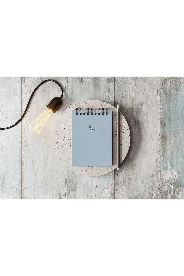 10 x 14 Cm Karton Kapak Spiralli Çizgisiz Defter Notebook 40 Yaprak 80 Sayfa - 1