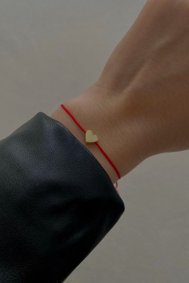 Red String Bracelet with Heart