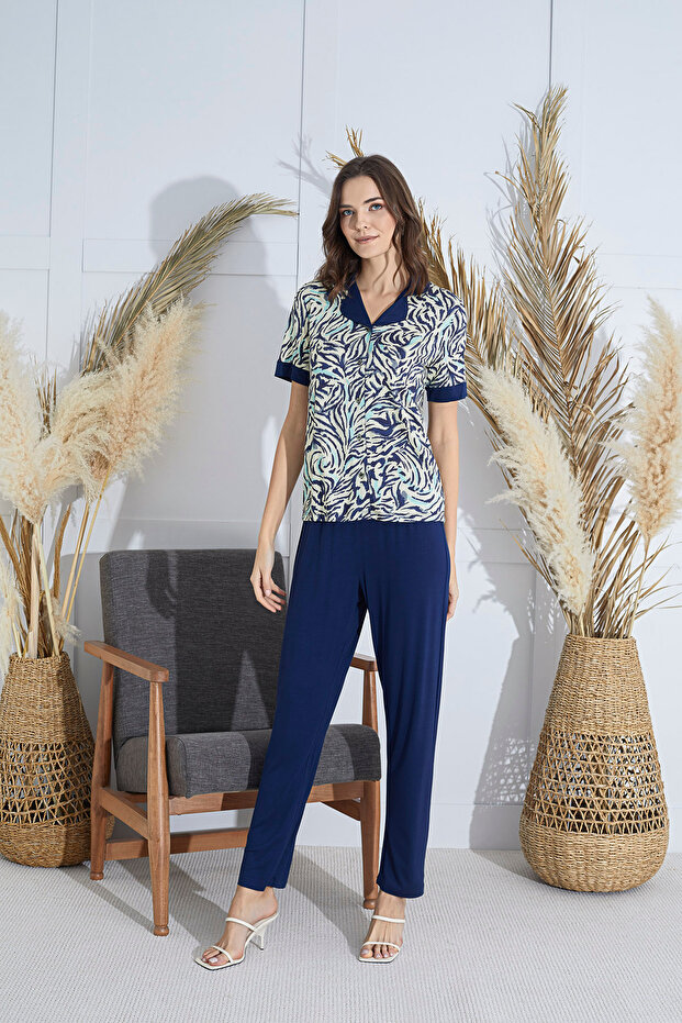 15835 طقم بيجامة بأزرار - 2