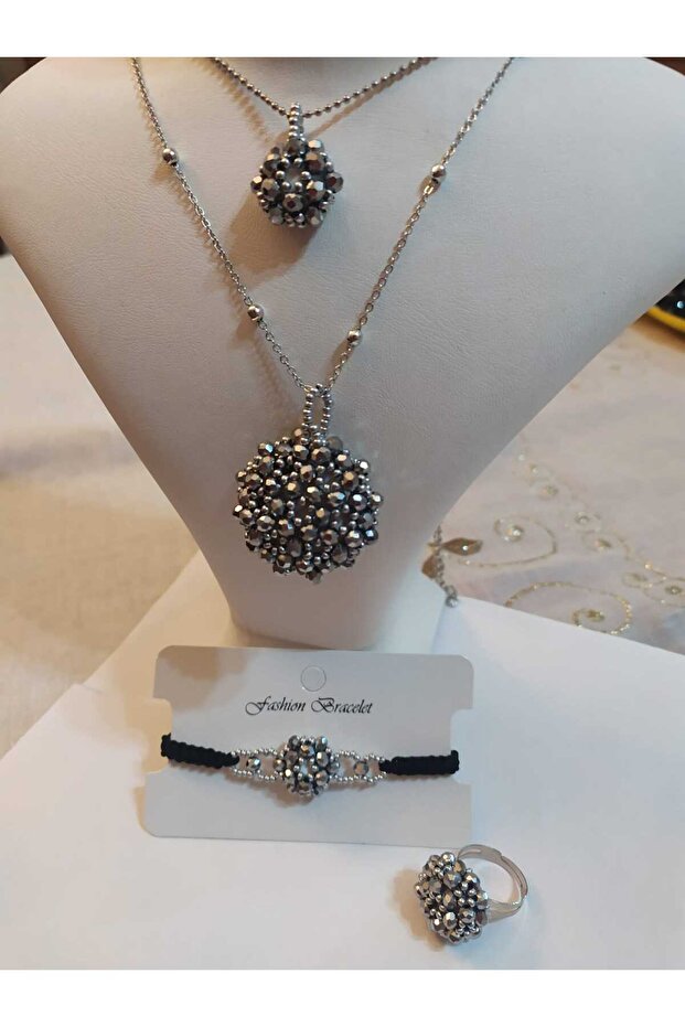 Full Cevşen Set of 4 / Large Necklace-Small Necklace-Bracelet-Ring