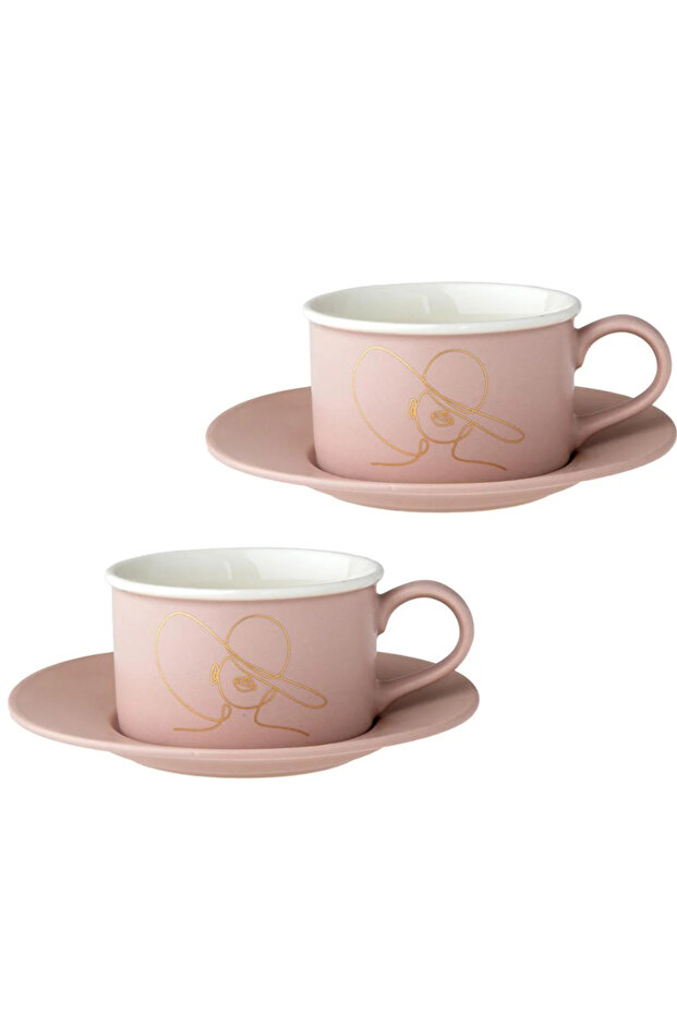 مجموعة أكواب الشاي باللون البيج من Joy - 1