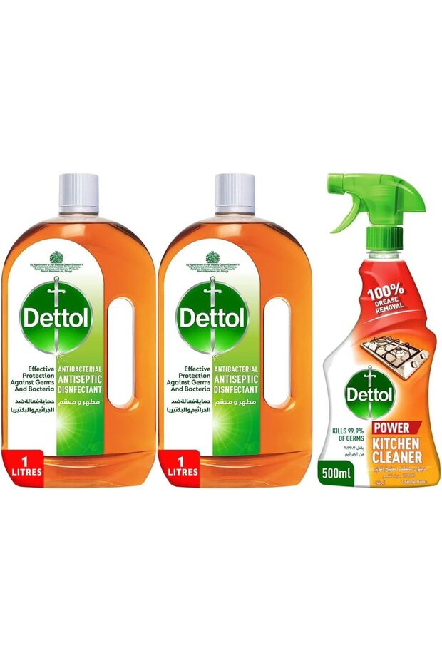 Antibacterial Liquid (Pack of 2) and Orange Burst Power Kitchen Cleaner Trigger Spray 500ml