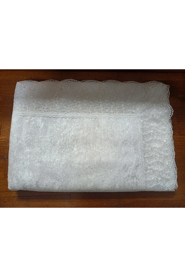 Velvet Tablecloth with Guipure Lace 160X220 cm Tablecloth for 12 People