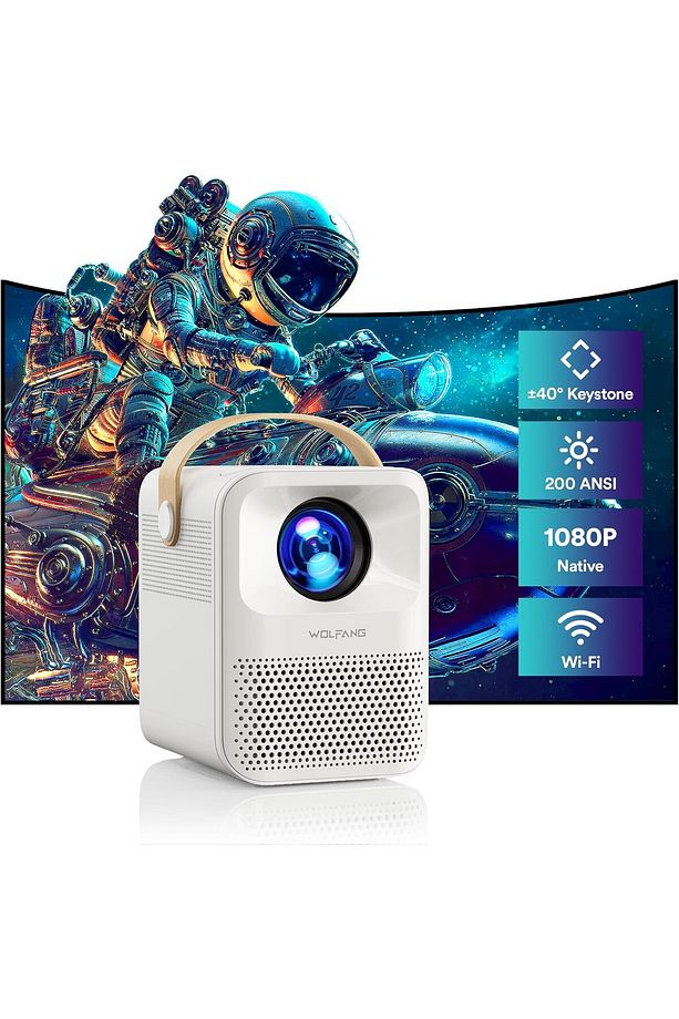 Mini Projektör  4K Destekli Taşınabilir Projektör 5G WiFi, BT 5.2, 12.000 LM 200" Ekranlı - 1