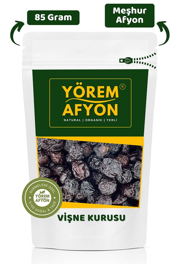 Yörem Afyon Meşhur Afyonkarahisar Zengin Aromalı Doğal Kurutulmuş Çekirdekli Vişne Kurusu | 85Gr. - 1