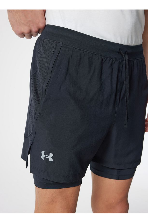 1382640-001 UA LAUNCH 5'' 2-IN-1 SH Siyah Erkek Slim Fit Şort - 3