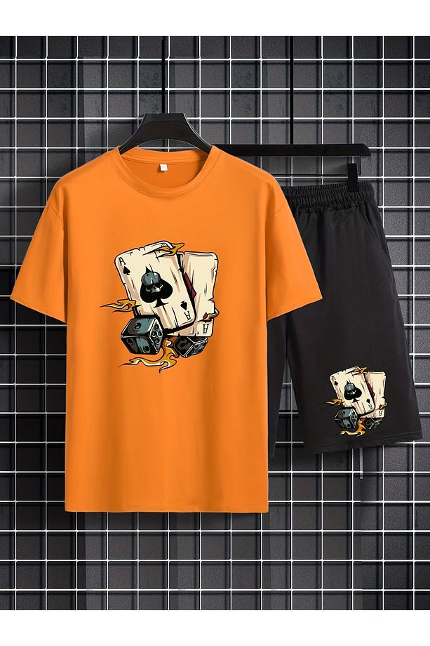 Trendy Poker Element grafik Baskılı 2 li set - 1