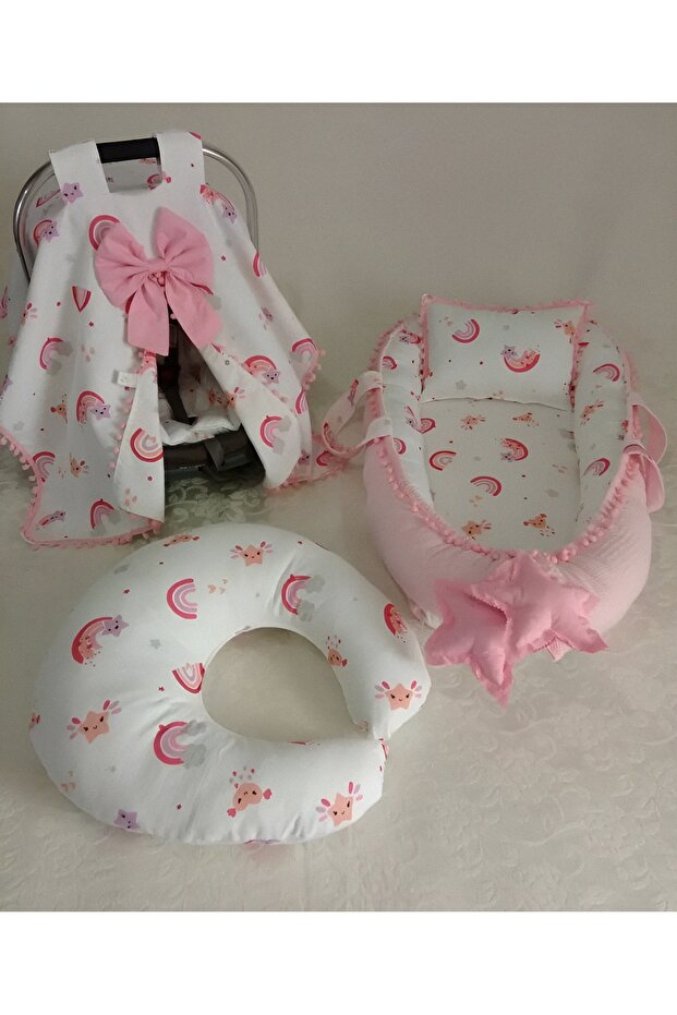 Çift kat muslin Puset Örtüsü Puset Minder babynest ve yastık emzirme yastığı - 1