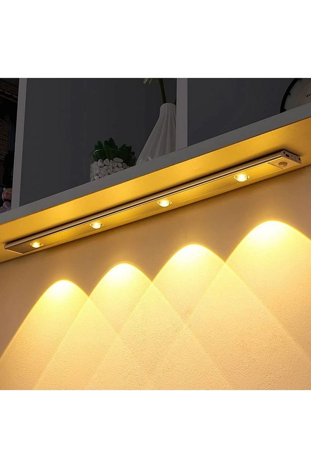 Mutfak Dolap Altı Lambası Hareket Sensörlü LED Aydınlatma, USB ile Şarj Edilebilir, Taşınabilir,40cm - 4