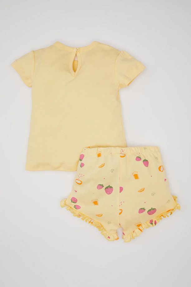 Kız Bebek Baskılı Kısa Kollu Şortlu Pijama Takımı C3484A524HS - 5
