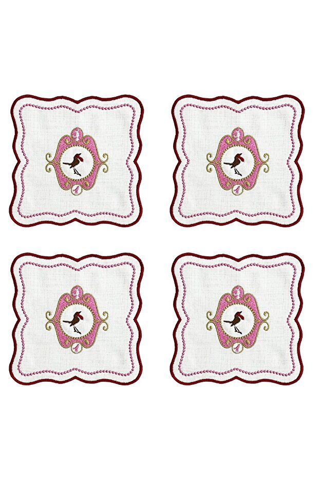 Bird Pink Cocktail Napkins Set of 4