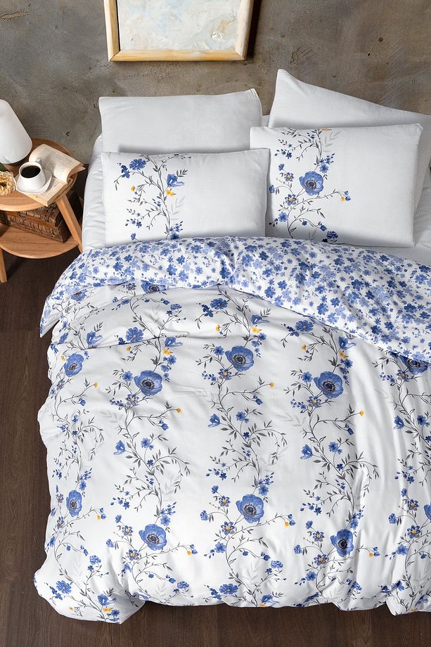 Flos 100% Pamuklu Çarşaflı Çift Kişilik Nevresim Takımı - 2