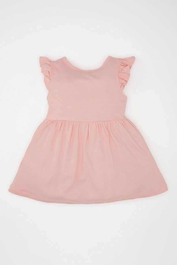 Kız Bebek Çiçekli Kısa Kollu Elbise C0075A524SM - 4