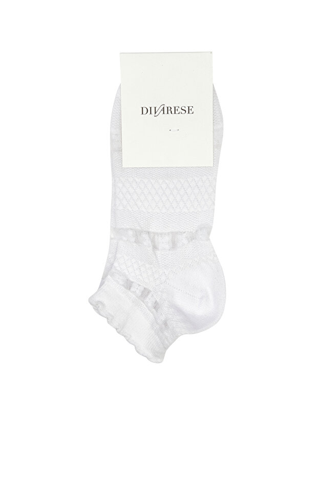 Beyaz Kadın Bambu Çorap - 1