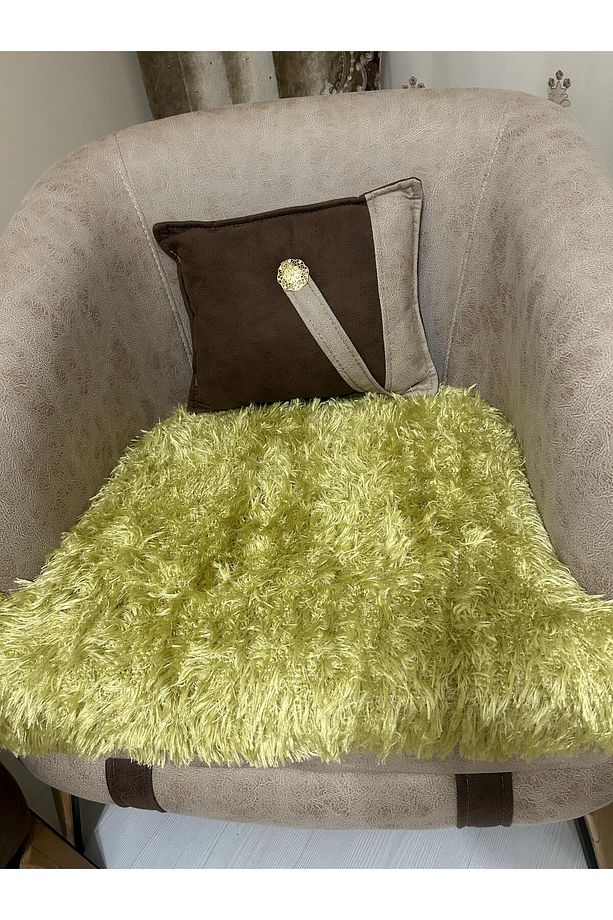 Lüks Pamuklu Polyester Koltuk çekyat Örtüsü (TAKIM 3,3,1,1)sari Rengi Çift Taraflı - 4