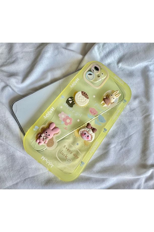IPHONE 11 3D DEKORLU ŞEFFAF SEVİMLİ KILIF - 4