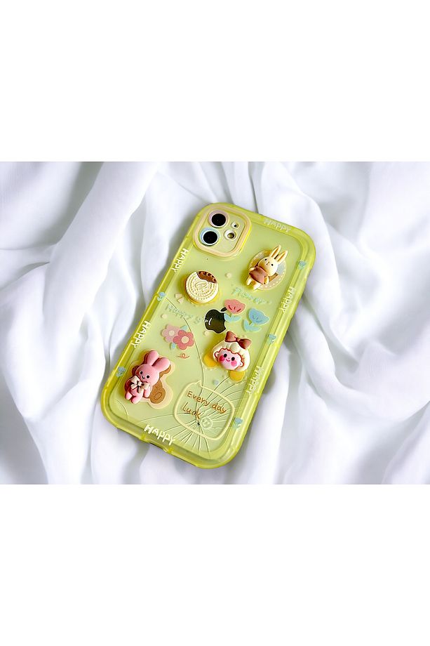 IPHONE 11 3D DEKORLU ŞEFFAF SEVİMLİ KILIF - 1