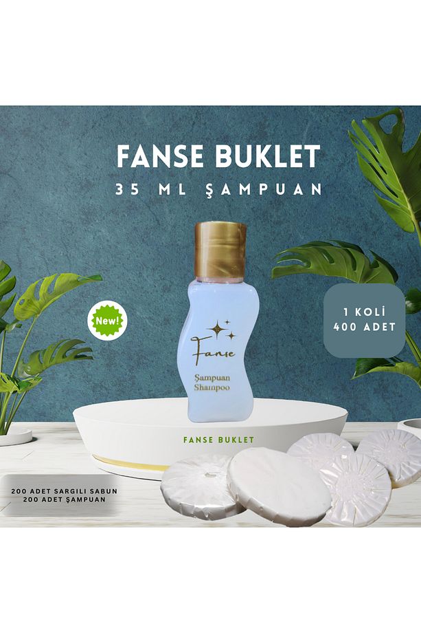 TEK KULLANIMLIK OTEL BUKLET 200 ADET ŞAMPUAN S ŞİSE 35 ML 200 ADET SARGILI SABUN SET - 1