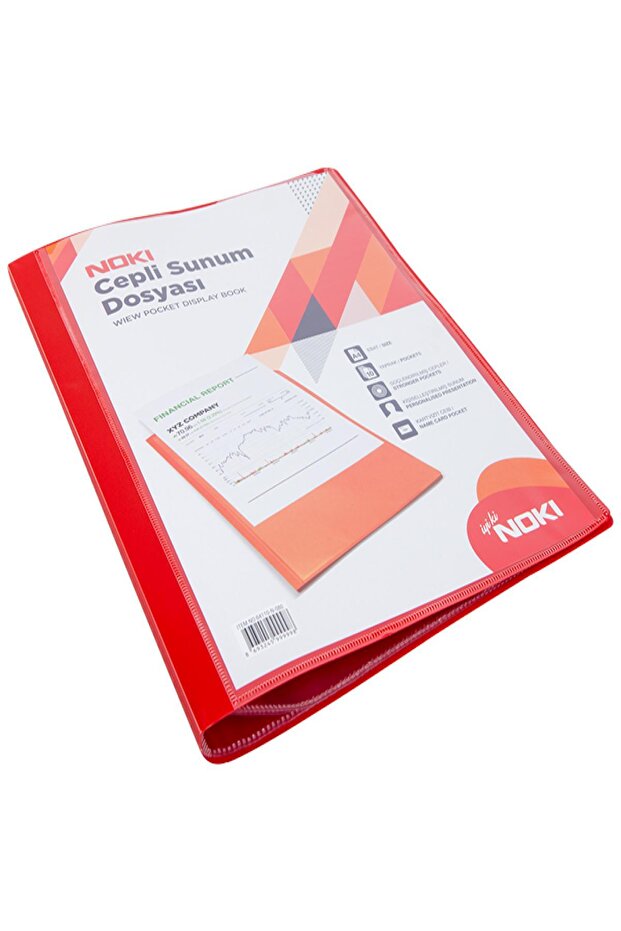 Noki Presentation File with Pocket 10 Sheets Red 64110-N-080
