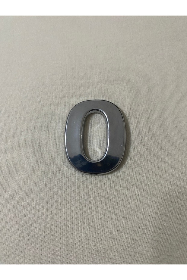 0 (Zero) Number Adhesive Apartment Building Villa - Chrome, 4 Cmx5 cm No:0 Plastic