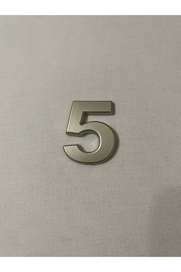Number 5 (Five) Adhesive Circle Building Villa Door Number Yellow Gold 4 Cmx5Cm No:5 Plastic