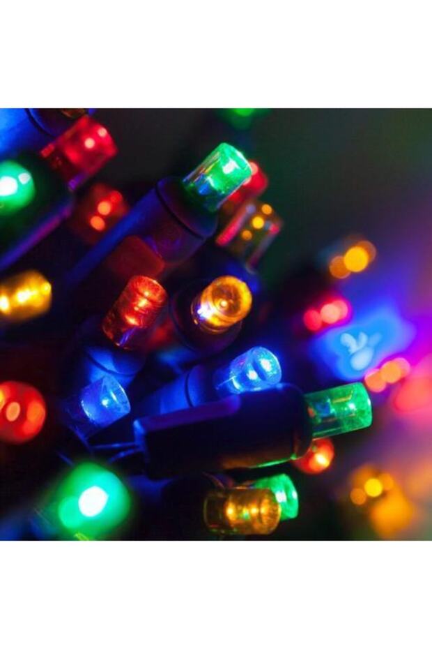 Rengarenk Yılbaşı Çam Ağacı Işığı 5 Metre Fişli Led Rgb Lambaları Işık Butonlu - 3