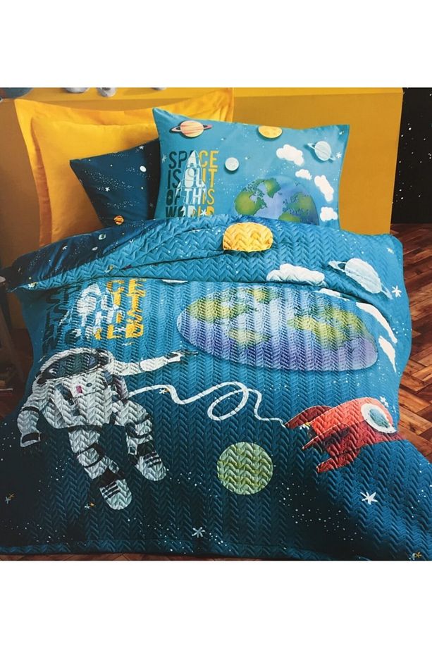 Astronot-uzay Tek Kişilik Dört Mevsim Set %100 Pamuk - 1