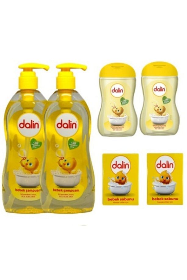 Bebek Şampuan Seti 2 Adet 500 ml Pompalı ve 2 Adet 100 ml Şampuan 2 Adet Bebek Sabunu - 1