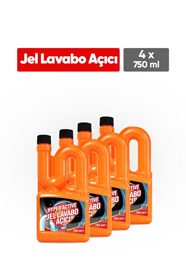Hyper Active Jel Lavabo Açıcı 750 Ml - 4`lü Paket - 1