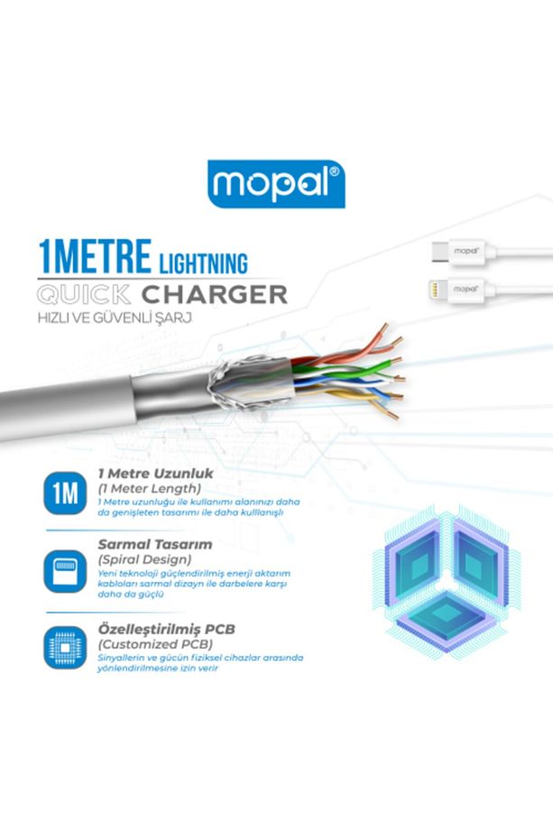 Mopal Iphone Yeni Nesil Type C Şarj Başlığı Ve Lightning Data Kablosu 5v 3a Pd18w M11 - 5