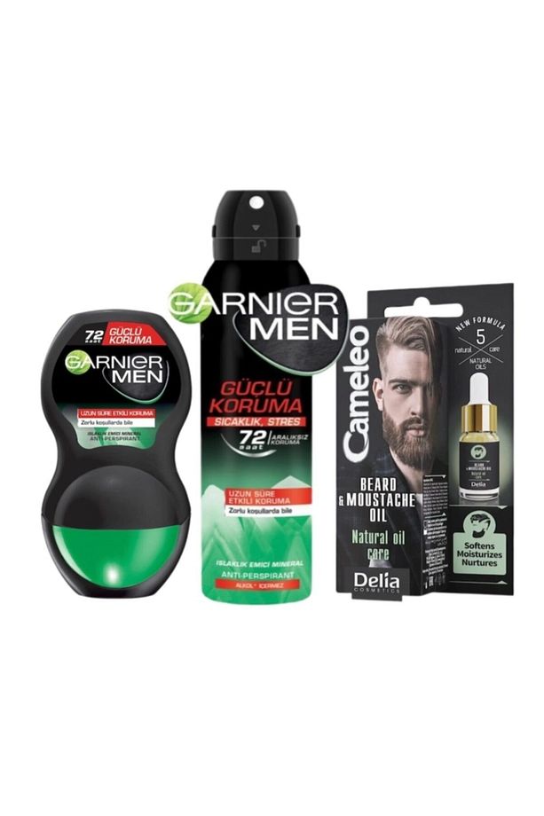 Men Güçlü Koruma Roll On 50 Ml + Deodorant 150 Ml + Saç & Sakal Serumu 10 Ml - 1