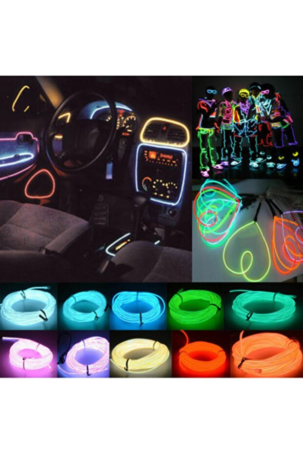 Car Interior Lighting Rope Neon Led Ice Blue 2 Meters - 2