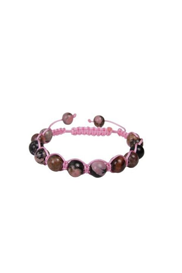 Rhodonite Stone Knitted Bracelet 8 mm