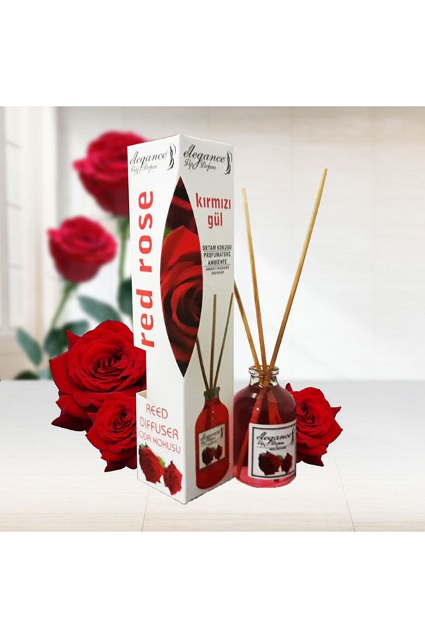 Özel Fiyat - Kırmızı Gül Reed Diffuser Bambu Çubuklu Oda Kokusu (55 ML) - 3