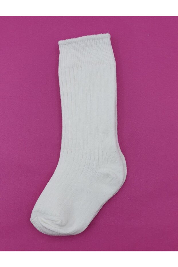 Unisex Baby Ecru Knee Socks