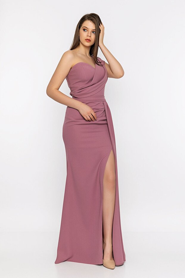 Tek Omuz Yırtmaçlı Abiye - 3