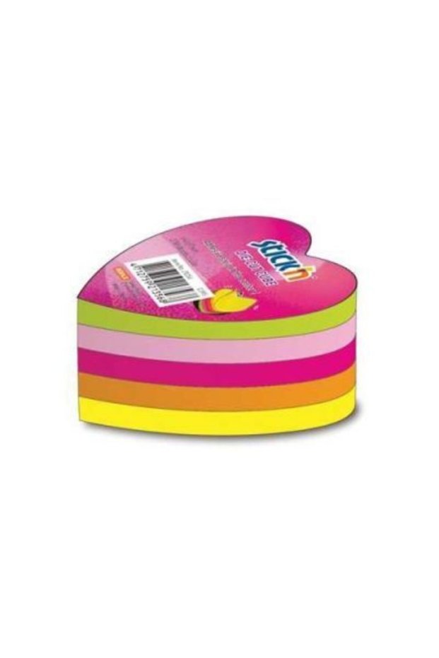 250 Sheets 67 X 67 Stickn Neon 5 Colors Heart Shaped Note Paper