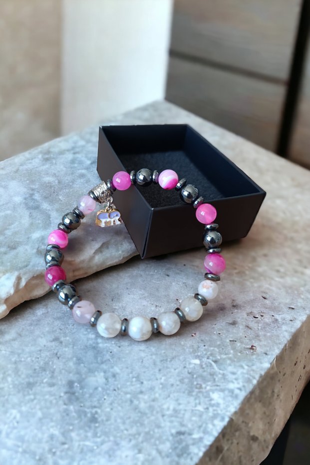 Natural Stone - Money Blessings Talisman Bracelet, Citrine and Hematite Stone