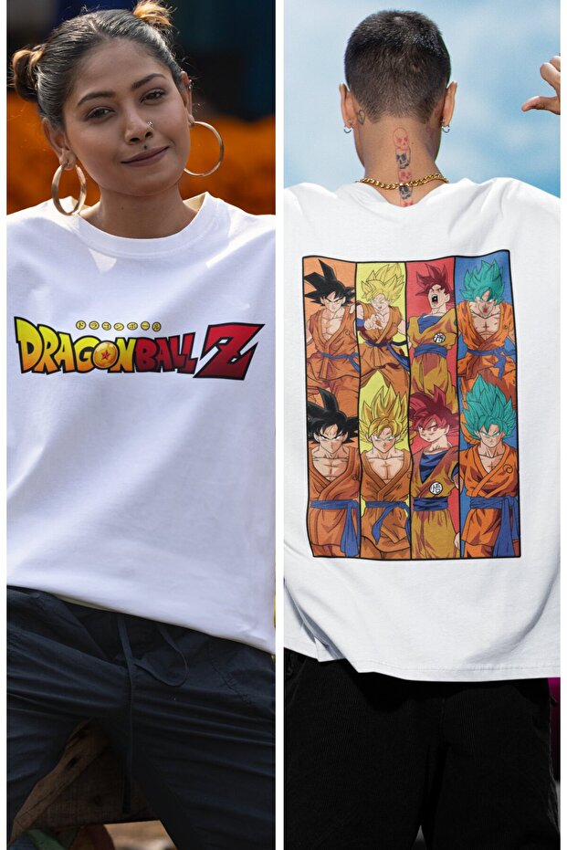 Oversize Dragon Ball Z Characters Back Printed T-shirt, Unisex Anime Printed T-shirt