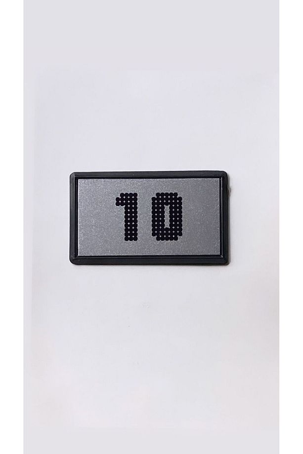 Yapışkanlı Kapı Numarası Noktalı Gümüş No 10 - 1