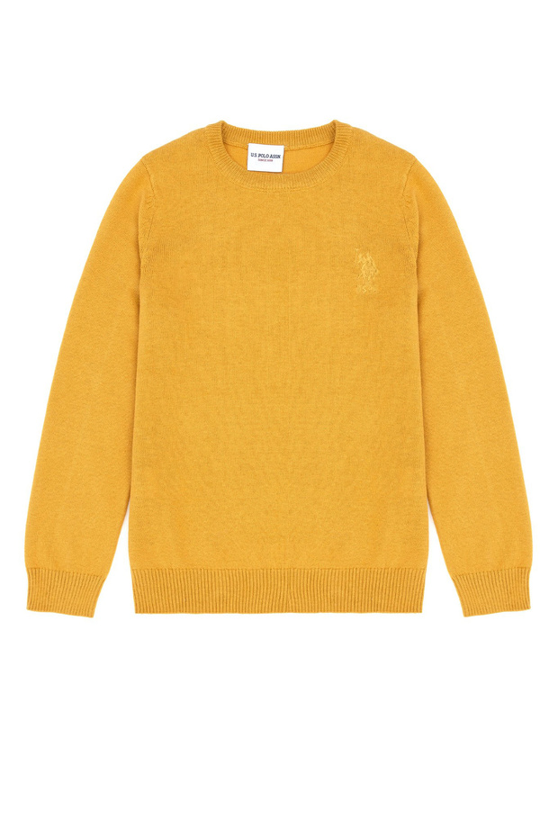 U.S. Polo Assn. Crew Neck Slim Fit Mustard Boys' Sweater Ecb01-Sk23
